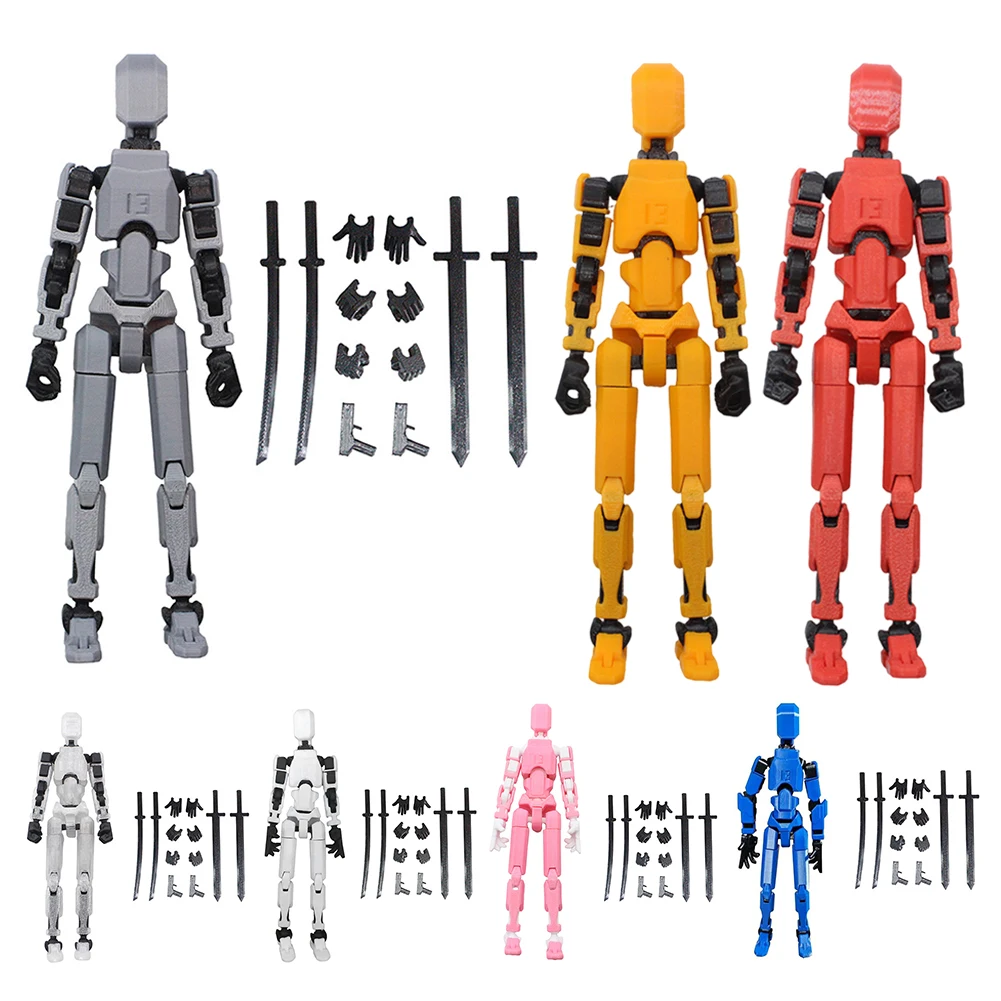 1 Set Multi-Articular Action Figures Multi-Jointed Movable 3D Printed Mannequin Dummy 13 Figures Toys for Kids & Adults Gifts