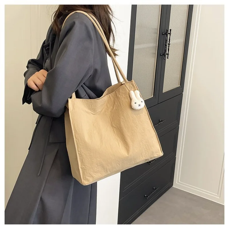 

​2025 Summer Canvas Tote Bag - Adjustable Lightweight Boho Beach Purse, Large Capacity Commuter & Minimalist Chic for Women​