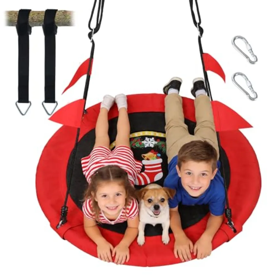 

40 Inch Flying Saucer Tree Swing 900lb Weight Ccity Sturdy Outdoor Swing Set with 2 Tree Straps Safe and Durable Swing Seat for