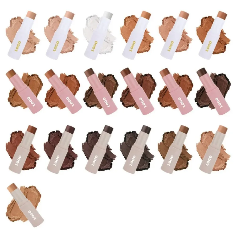 Etiqueta privada, logotipo personalizado vegano, barra de contorno, sombra de nariz, lápiz mate, corrector resistente al agua, resaltador, maquillaje al por mayor