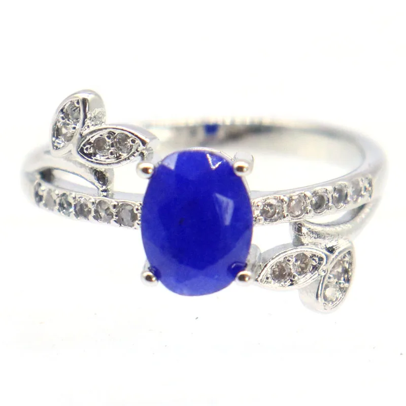 Buy 4 Get 1 Free 18x12mm Prevent Allergy Real Green Emerald Real Blue Sapphire Color Changing Zultanite Silver plated Ring