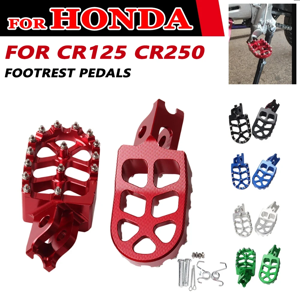 Footrests Footpeg Foot Pegs Pedals Plate For Honda CR125 CR250 CR 125 250 2002 2003 2004 2005 2006 2007 Motorcycle Accessories