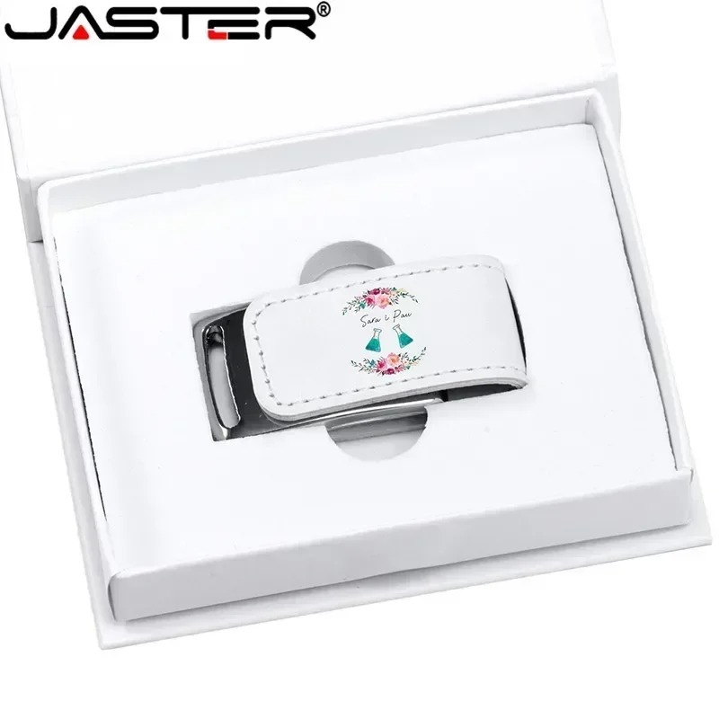 JASTER Custom For Gifts 2.0 Flash Pen Drives 64GB 32GB 4GB 8GB 16GB Pendrive Leather Usb + White Box (Over 1 pcs Free Logo)