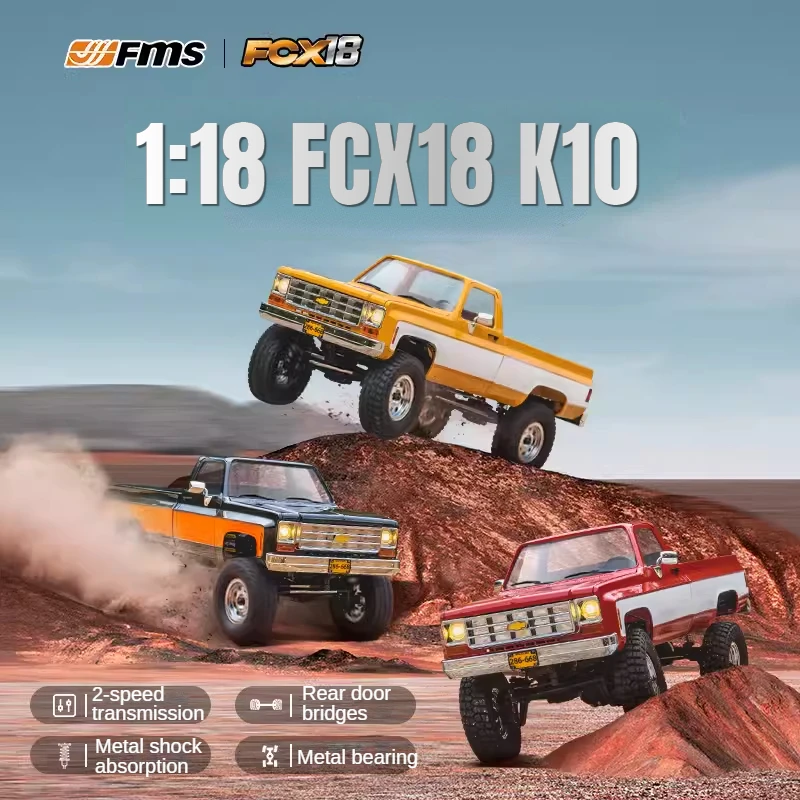 

1/18 Fms FCX18 K10 RC Pickup RTR Off-road Remote Control Vehicle Performance Truck Four-wheel Drive Climbing Model Rc Cars Toys