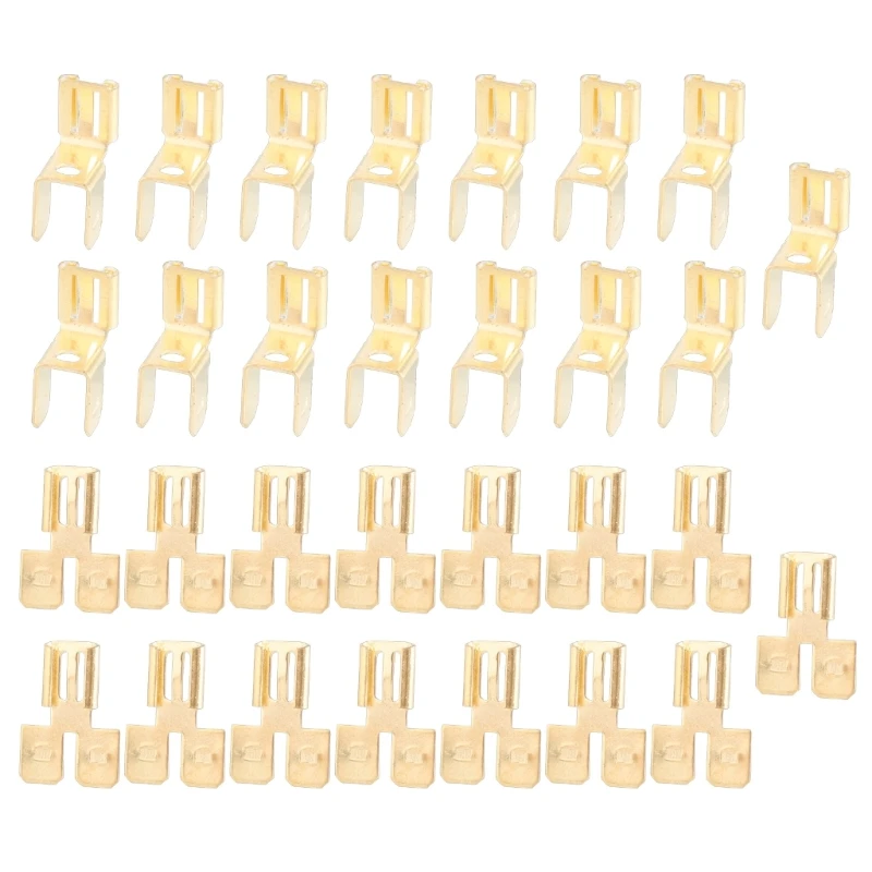 30Pcs Double Piggybacks Spades Connectors 2 Way Wire Terminals Adapter NonInsulated Brass Spades Connectors Enduring