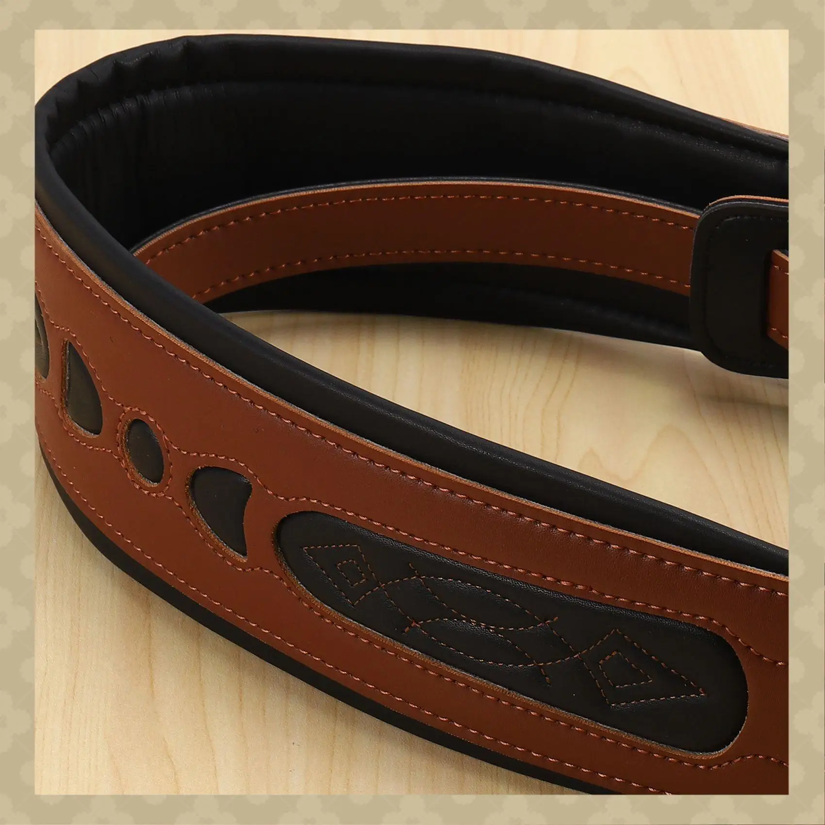 

ABST Leather Real Cowhide Guitar Strap For Electric Bass Guitar Adjustable Padded