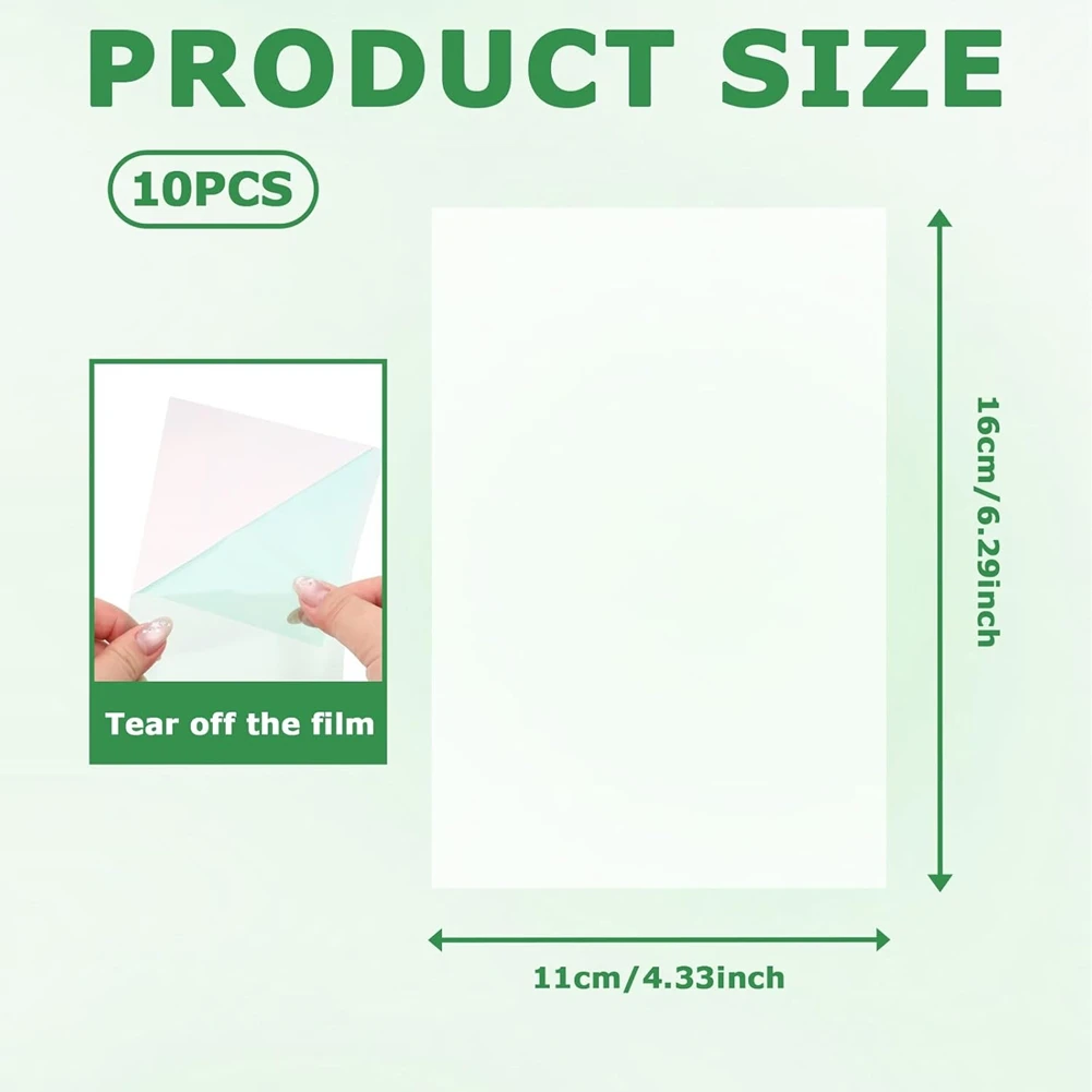 Folhas de acetato ABKO transparentes resistentes ao calor para fazer cartões, 10 peças de plástico de 4,3 x 6,3 polegadas para envoltórios