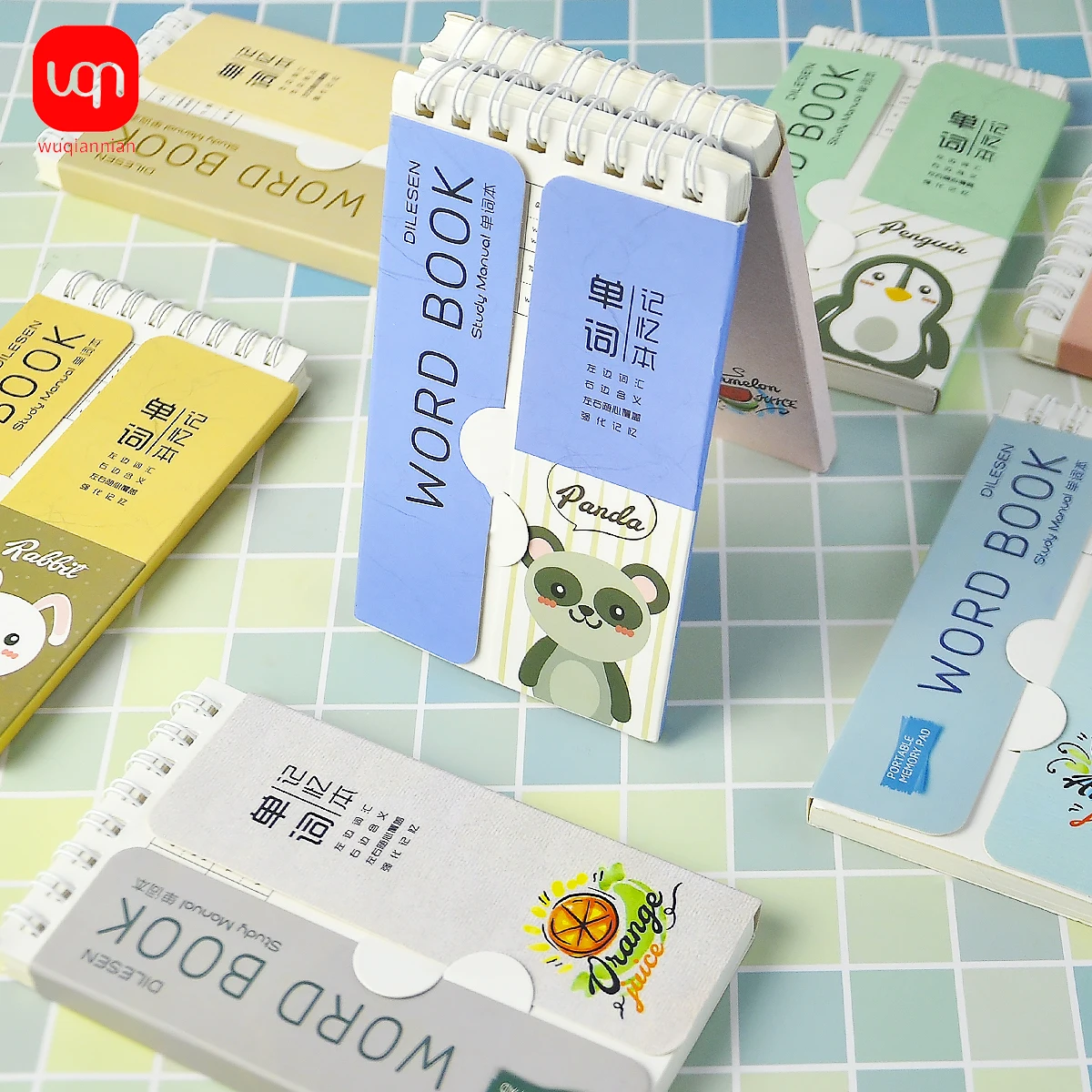 Portable Spiral Word Memory Book With Cover Cartoon Pocket Vocabulary Notebook Student English Learning Stationery