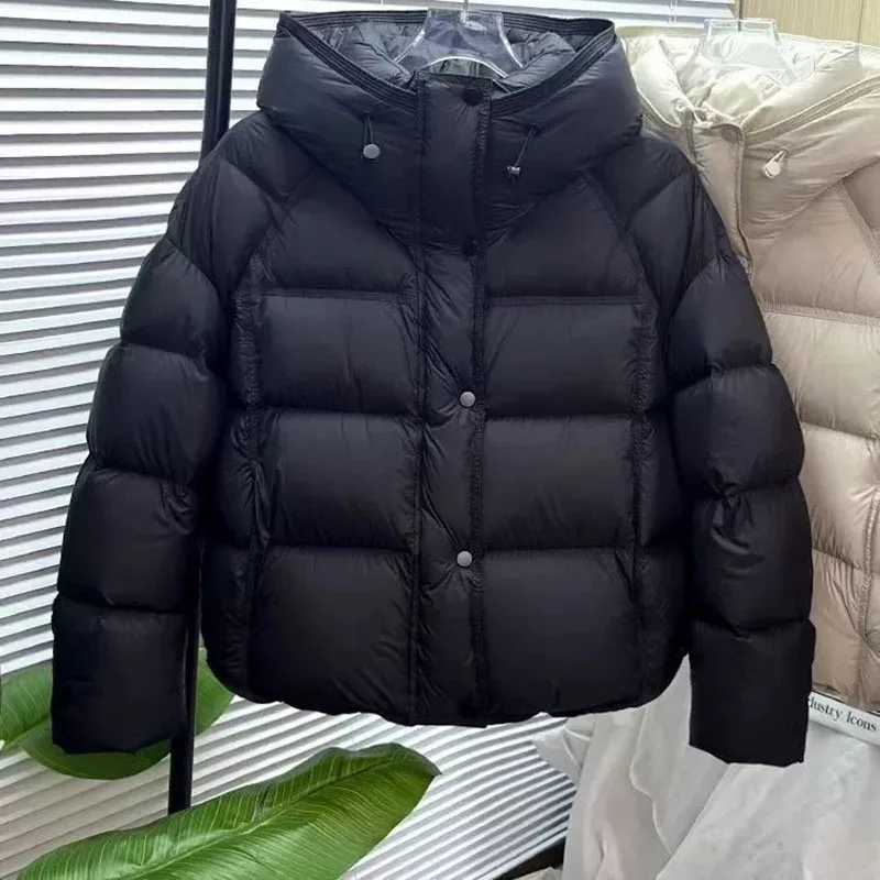 Ladies Korean Hooded Zipper Outwear Parkas Thickness Short Bread Winter Jacket Women Solid Casual Warm Puffer Cotton Padded Coat