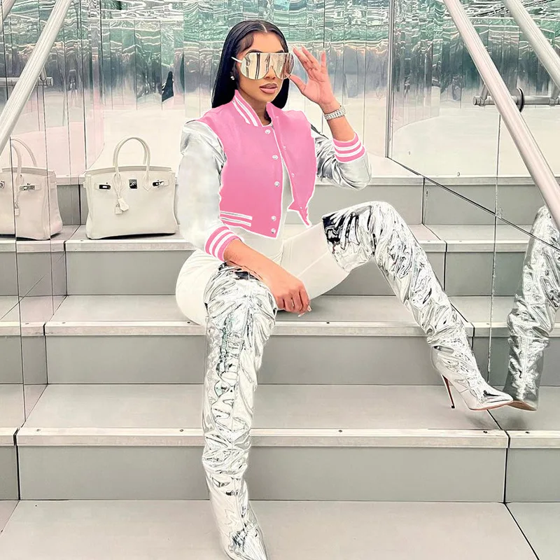 Осенняя женская новая модная тонкая куртка с вышивкой в Европе и США, бейсбольное пальто для женщин