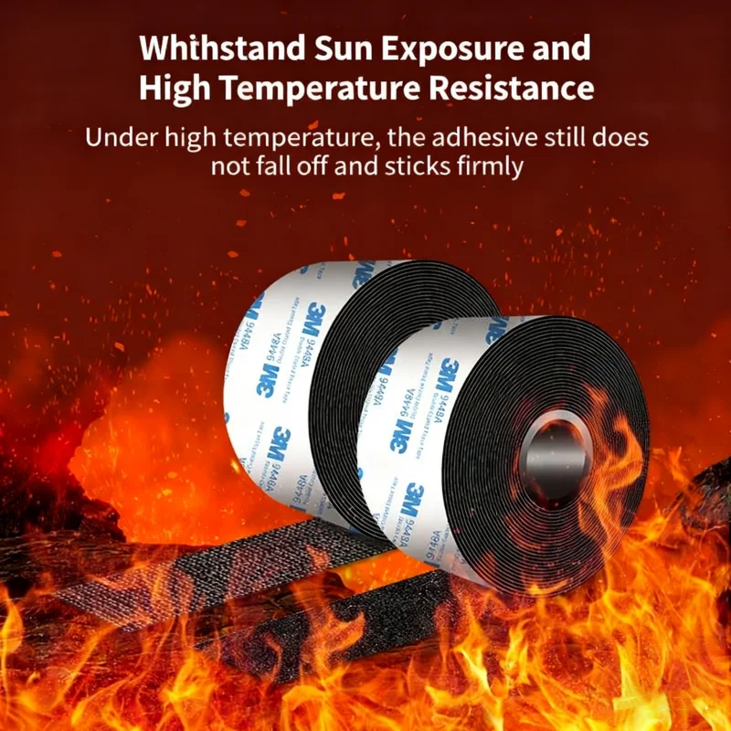 3M 25m 9448A أسود لاصق على الوجهين عرض 50 مم قوي غير أثر مقاومة درجات الحرارة العالية هوك وحلقة السحابة الشريط #5
