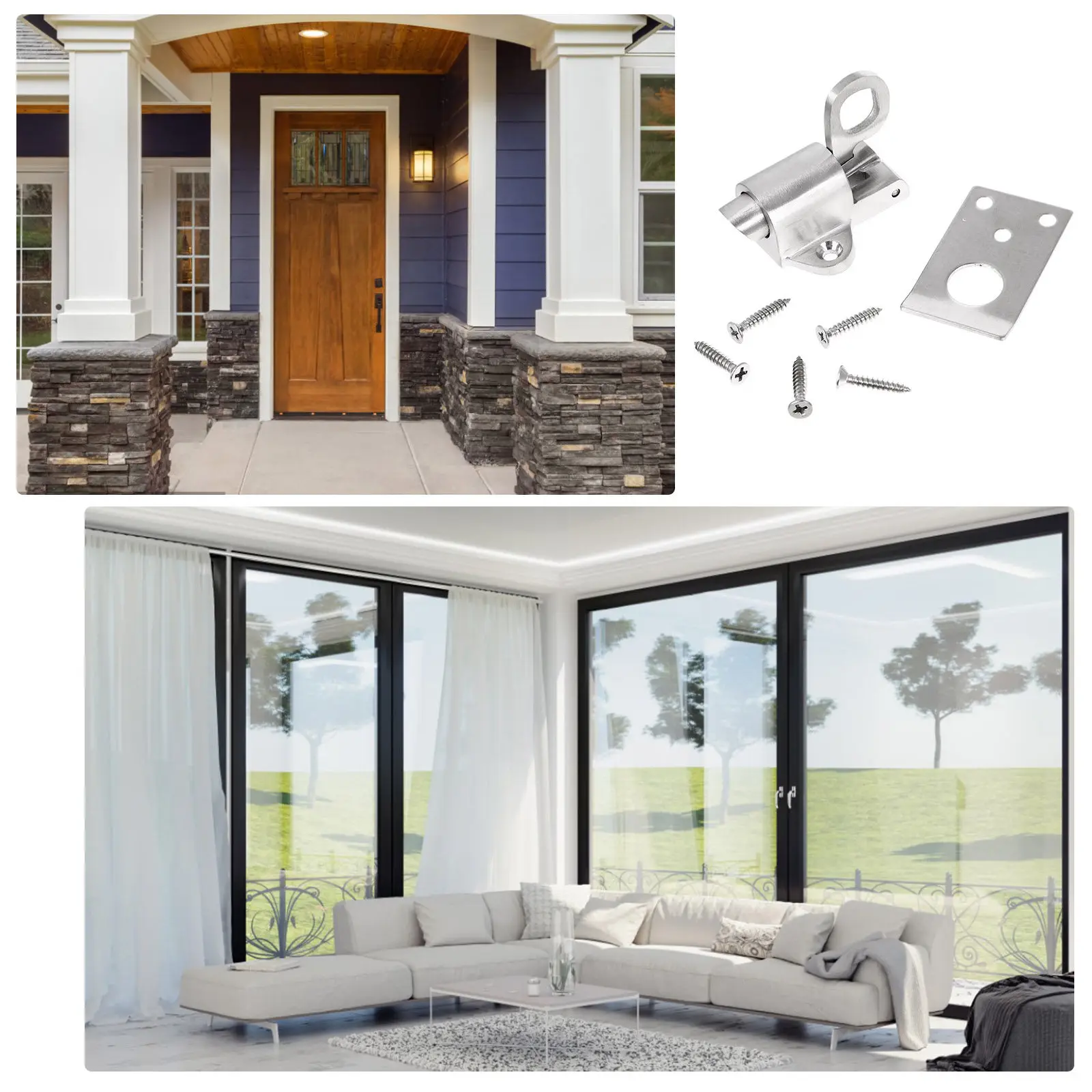 

Автоматический пружинный дверной засов из нержавеющей стали, сверхпрочный, антикоррозийный, легкий, с утолщенной ручкой, простая установка, для домашней безопасности