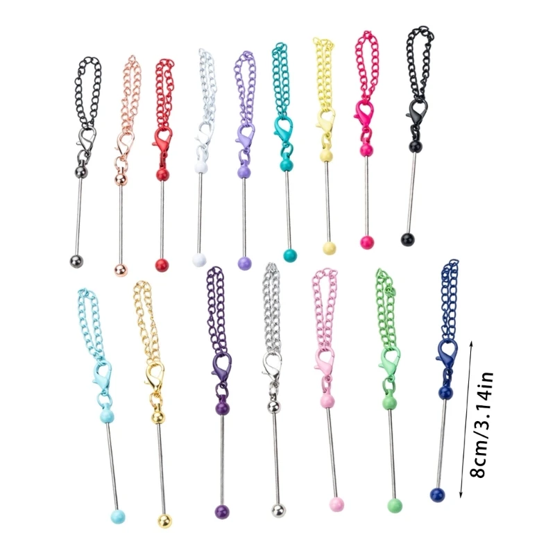6шт брелок из бисера для женщин, красочный брелок из бисера с цепочкой для женщин