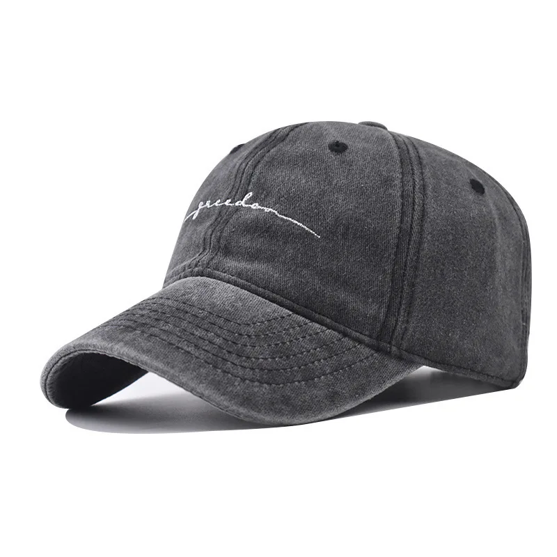 

Washed Cotton Vintage Style Small Letter Baseball Cap Spring New Personalized Embroidered Dad Hat