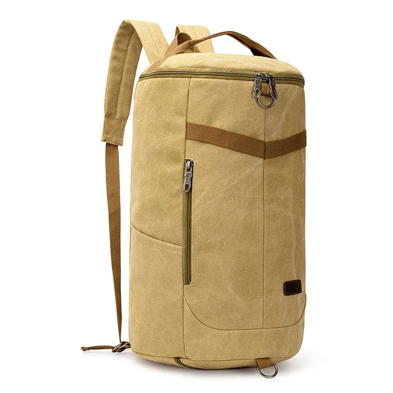 Large capacity canvas bag Retro men's backpack leisure travel bag Girls' schoolbag Multi-functional cross-body bag