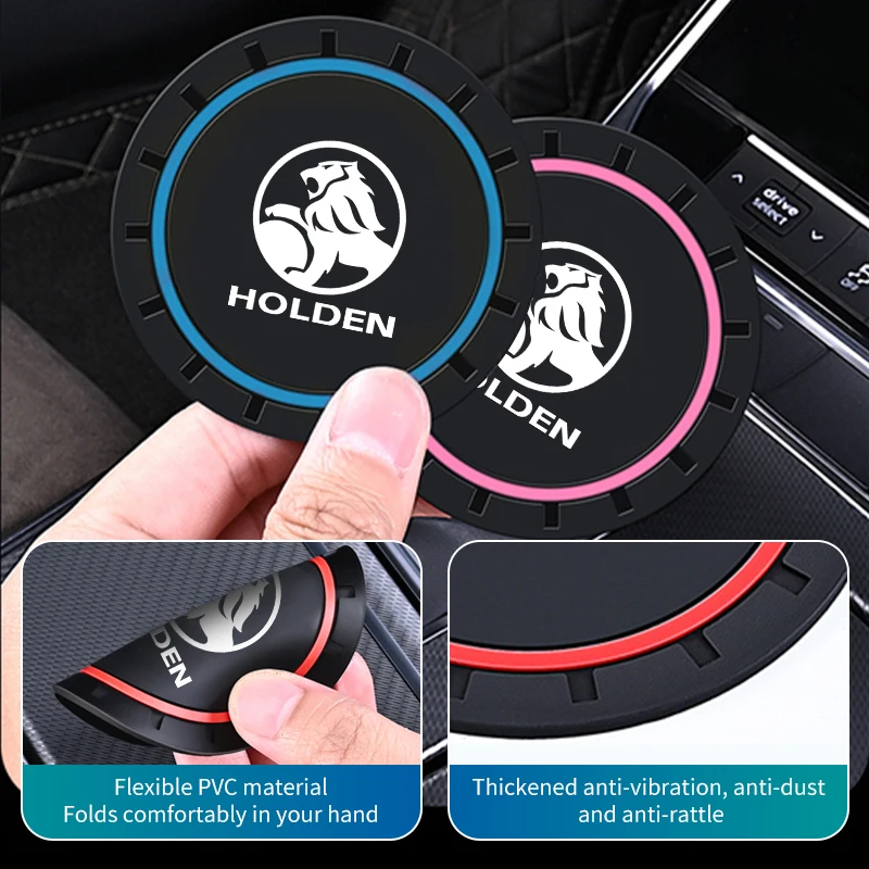 2pcs Car Coaster Water Cup Slots Anti-Slip Waterproof Slot Pad For Holden HSV Commodore VT VX VU VY VZ VE