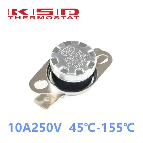 Bimetal thermostat KSD301 0C~350C Temperature Switch Thermal Control 85C 95C 105C 125C 135C 145C 180C 250C 300C 350C Degree