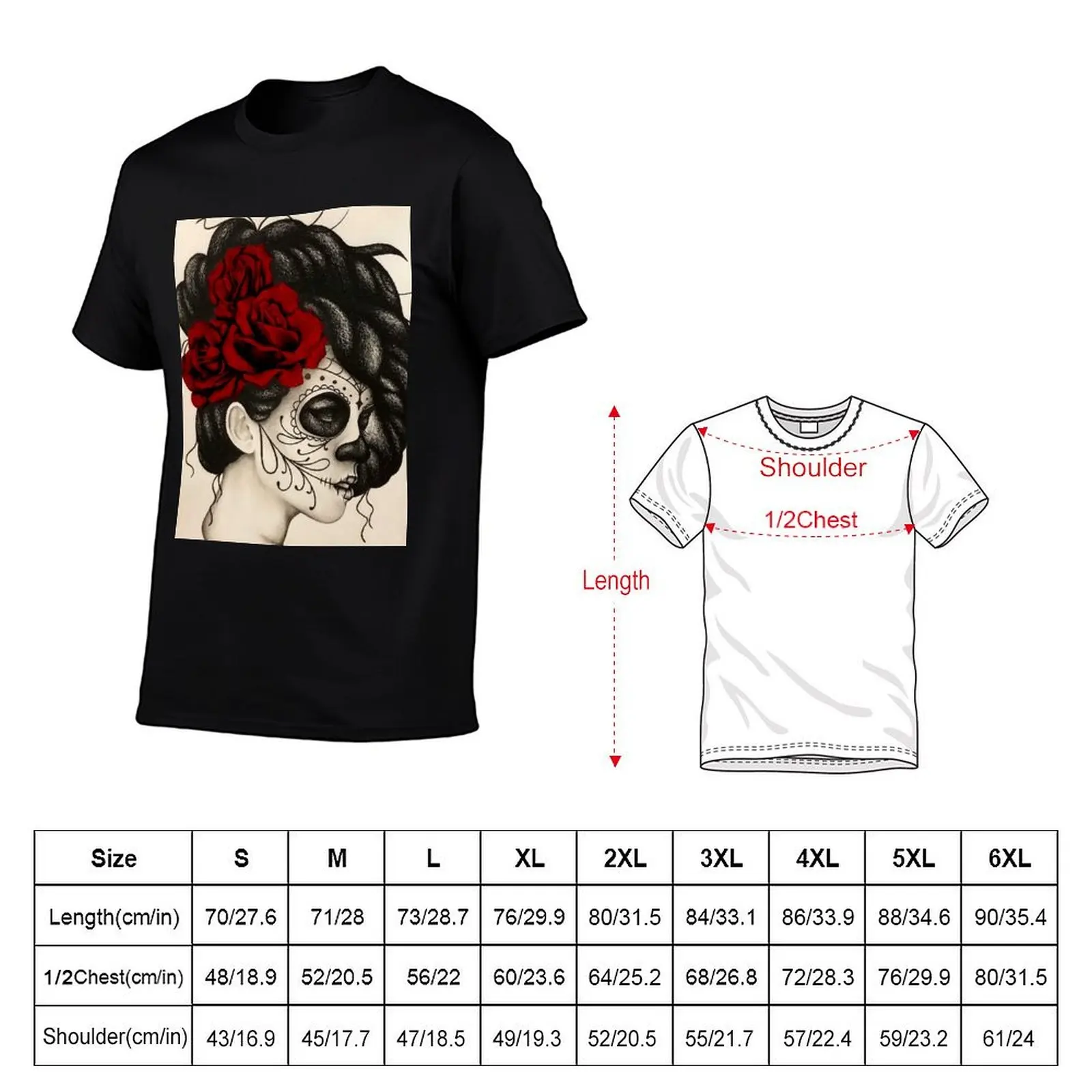 Dia de los Muertos T-Shirt anime t shirts cotton graphic tees oversized t shirt men