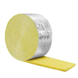 1pc 10m 32.8 Feet Foiled Back Fiberglass Pipe Insulation Wrap For Outdoor Indoor Pipe Acoustic Glass Wool Felt Strips