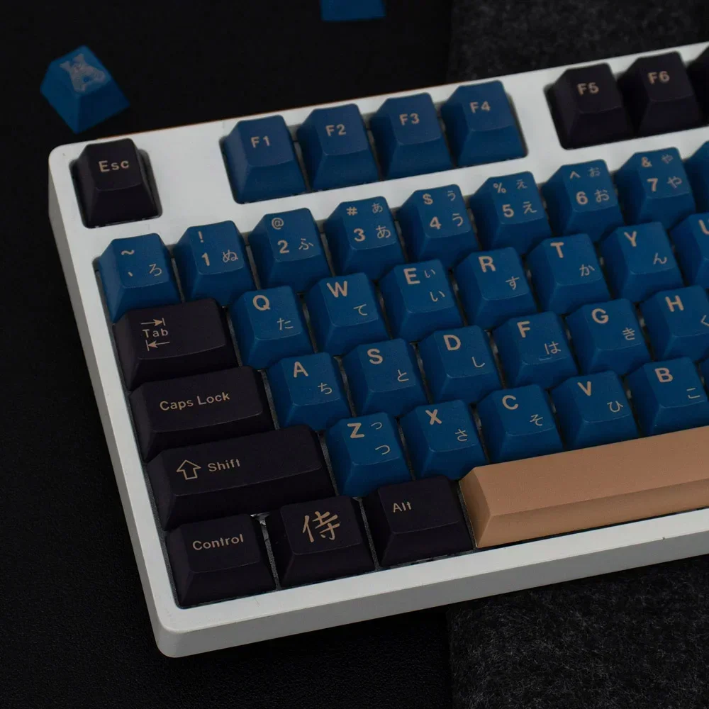 

129 Keys Blue Samurai English Keycaps Mx Switch Mechanical Game Keyboard Cherry Profile Keycap