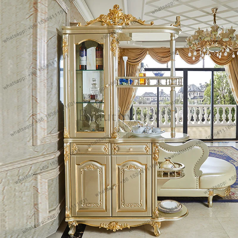 European partition cabinet solid wood living room screen door decorative cabinet foyer entrance rack