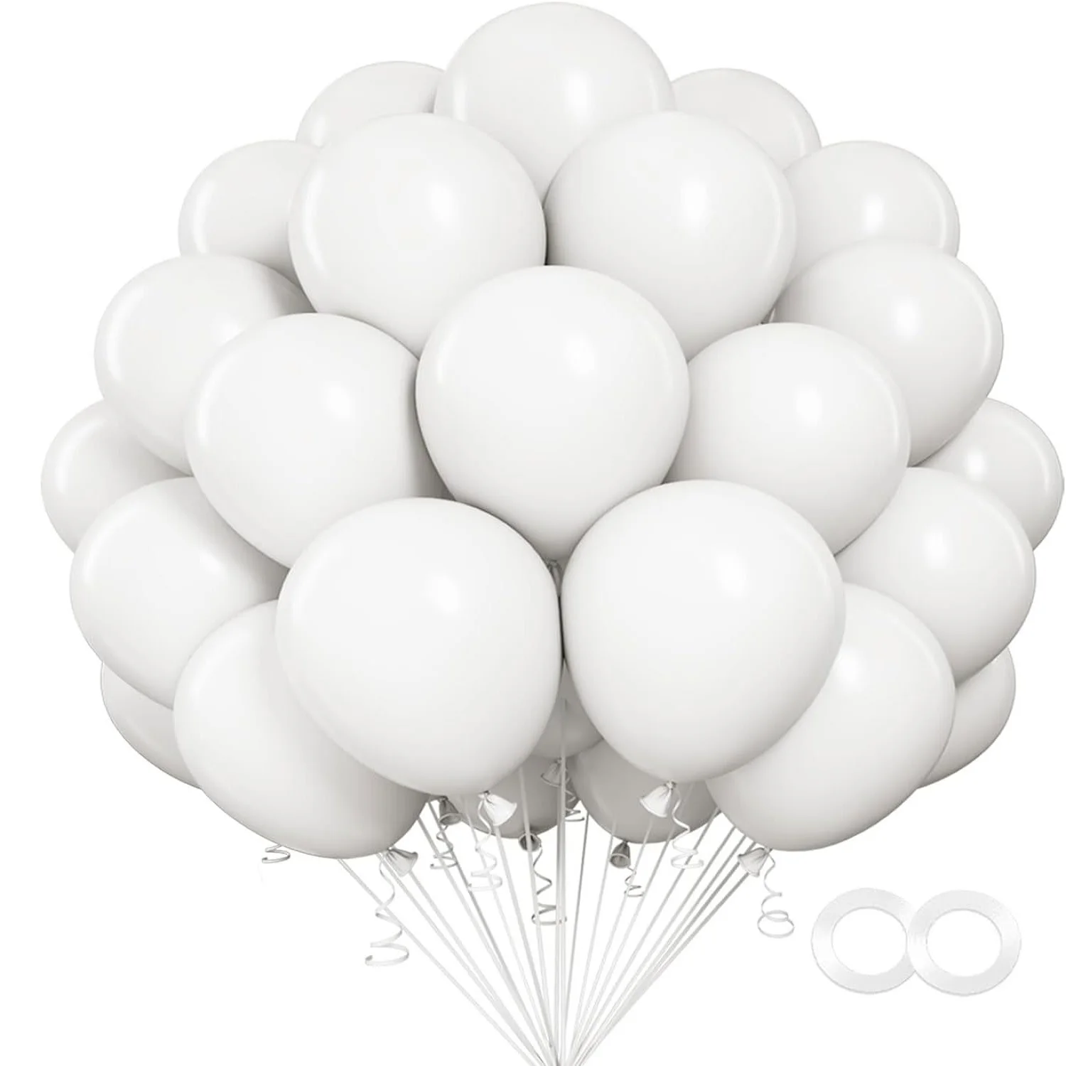 100 pcs 12 Inch White Latex Balloons,Matte White Balloons for Party Decoration,Birthday Decoration,Wedding, Baby Shower,Holiday