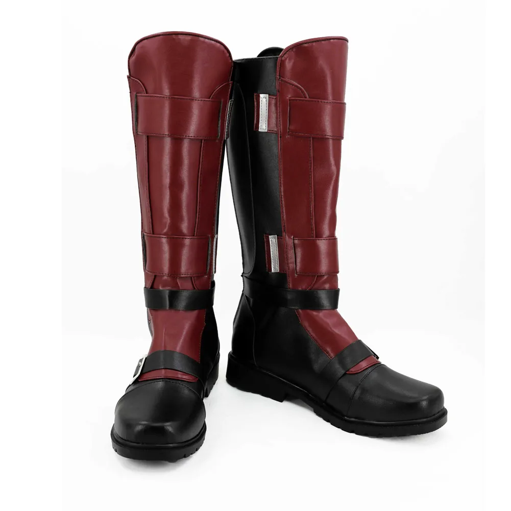 Film tot Cosplay Pool Fantasy Schuhe schwarz rot kurze Stiefel Männer Fantasie Schuhe männlich Superheld Verkleidung Kostüm Zubehör