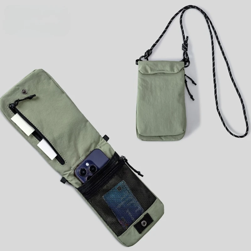 

Outdoor Travel Portable Mobile Phone ID Storage Bag for Men and Women, Foldable Multifunctional Shoulder Crossbody Bag