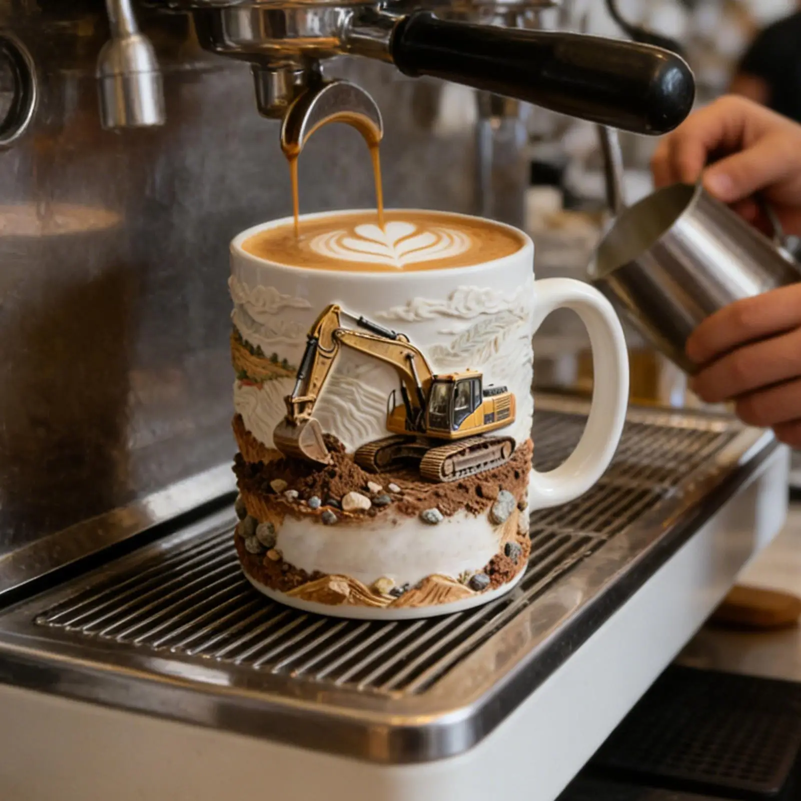 Ceramic Mug 330ml Excavator Beverage Drinking Mug Office Milk Cup For Office Travel Living Room Home Cafe Bedroom School Tea