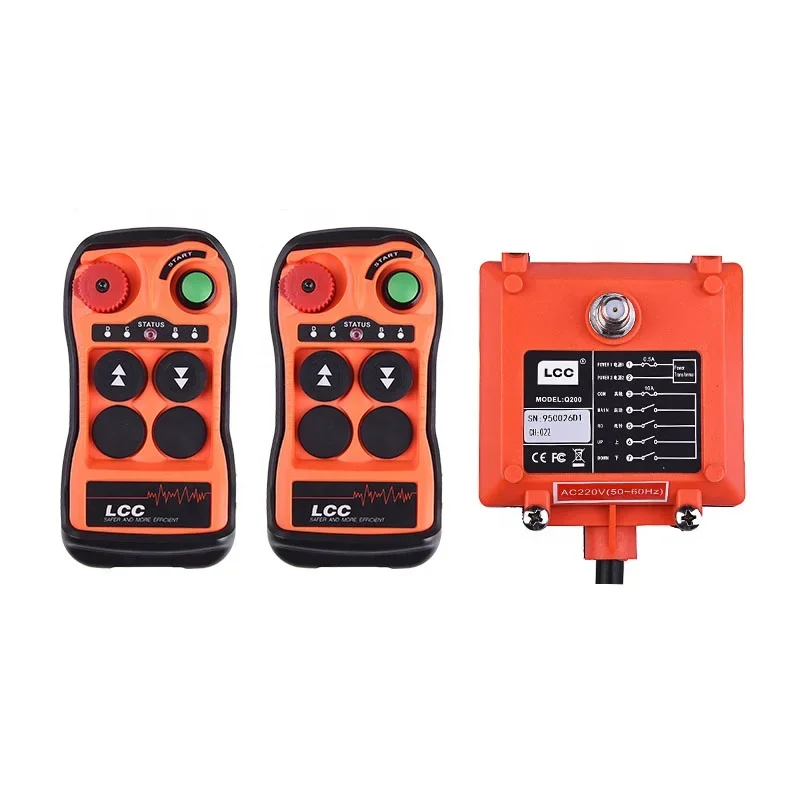 Q200 Industrial on off 2 button hydraulic crane remote control wireless for lift