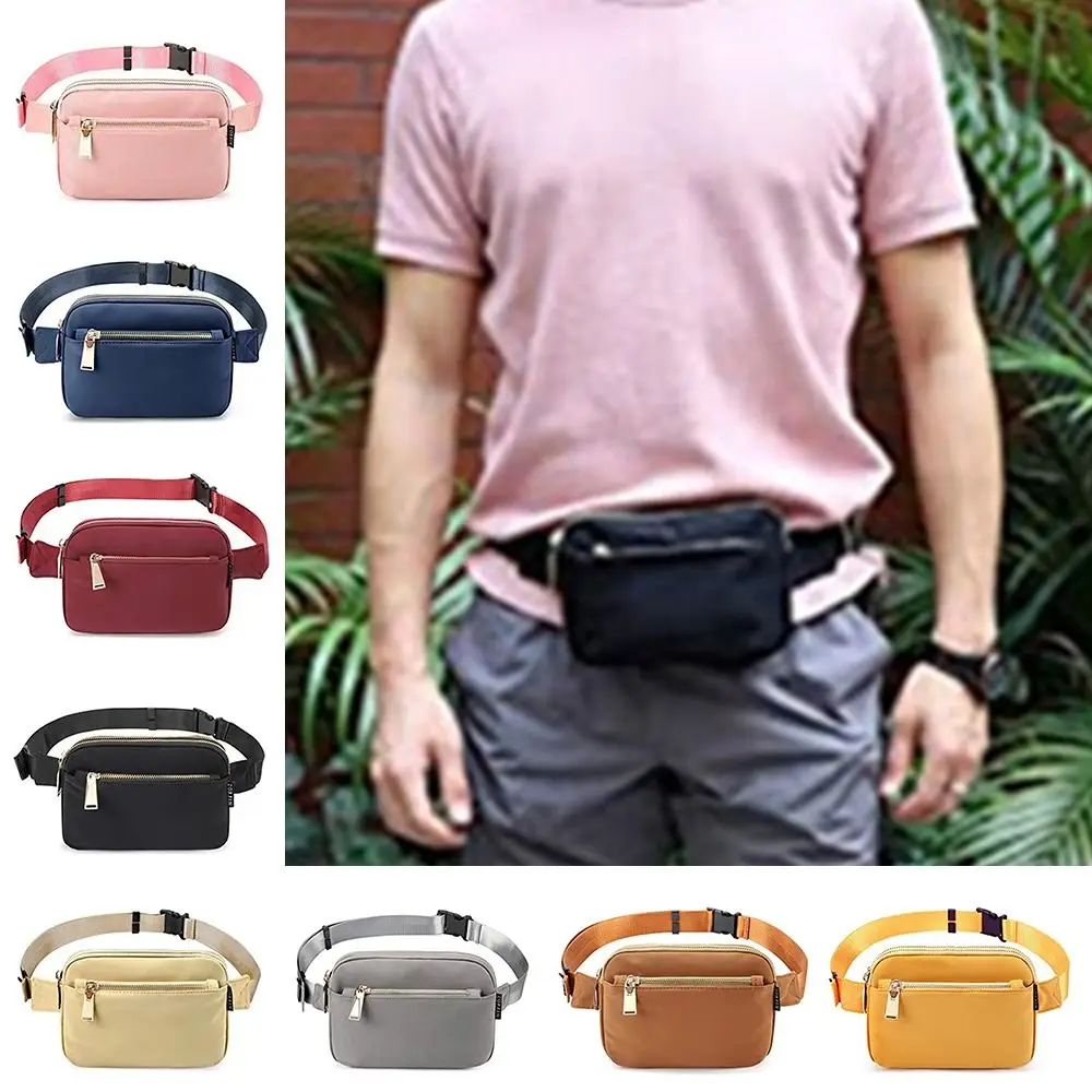 Pacote de Fanny impermeável para homens e mulheres, bolsa de cintura unisex, alça ajustável, bolsa de esportes de nylon