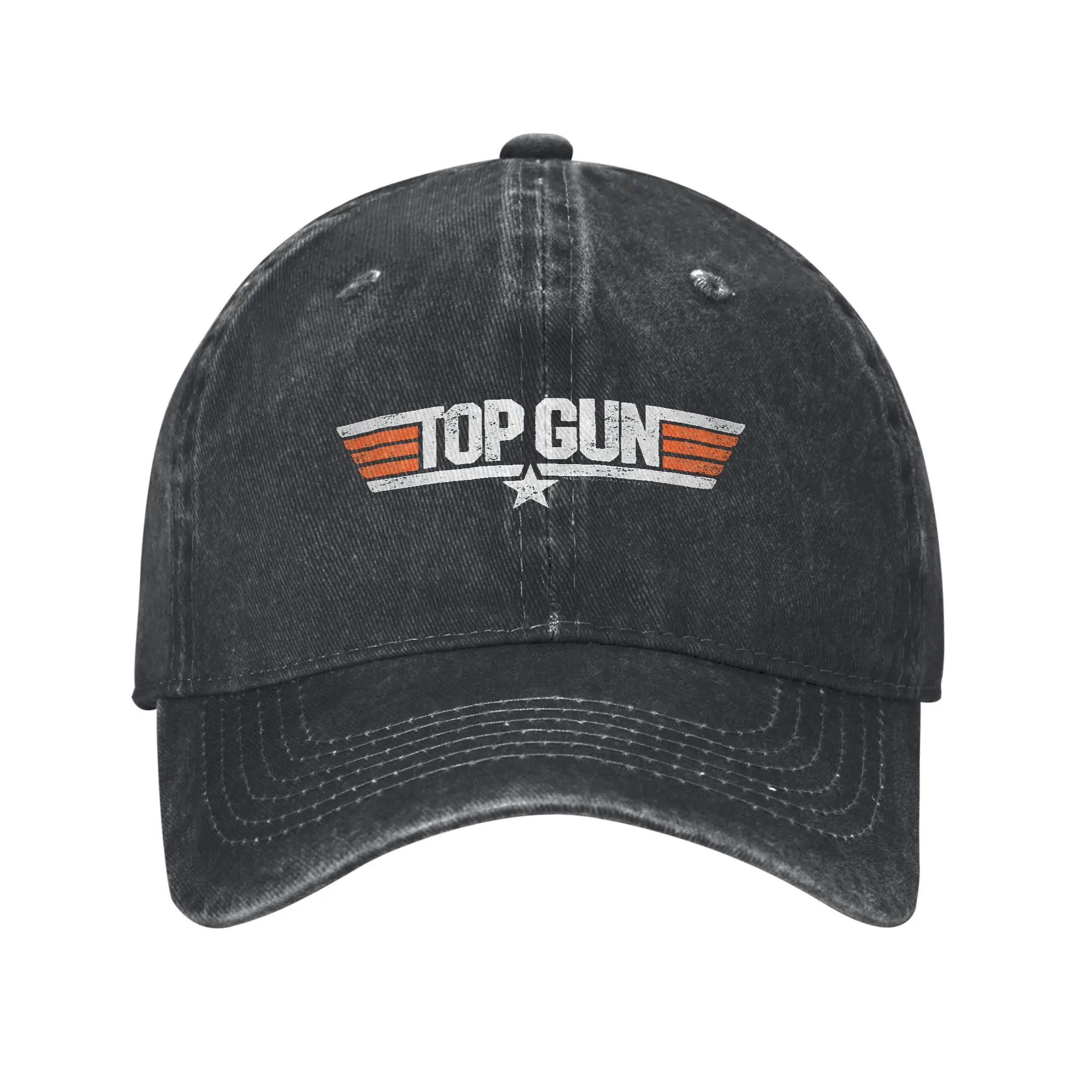 

Washed Baseball Cap Top Gun Distressed Logo Spring Trucker Hat For Unisex-Teens Vintage Outdoor Gym Sun Snapback Cap