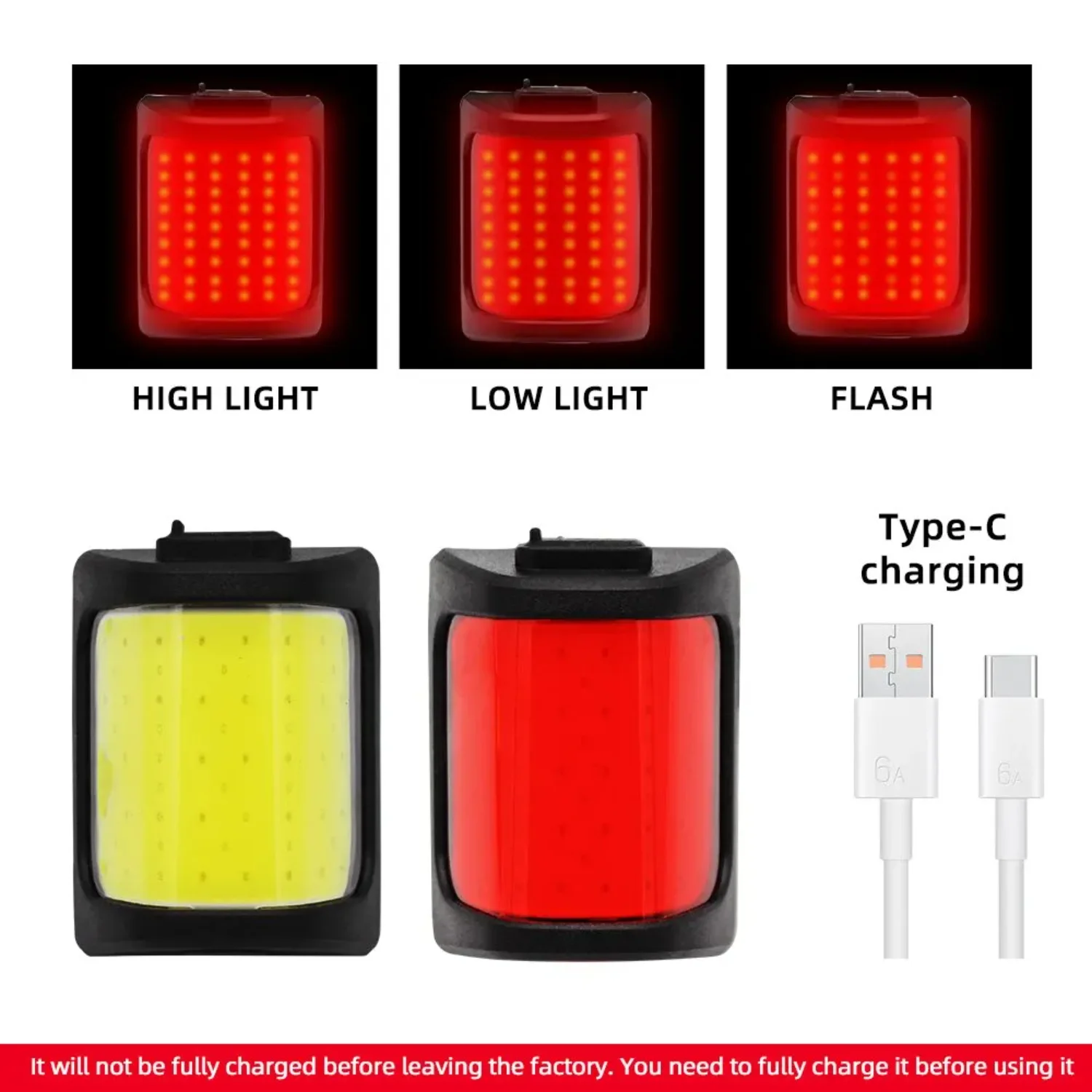 

Bike Lights Night Riding Bicycle Tail Light USB Rechargeable Lantern Warning Light Rear Easy to Install Cycling Lamp
