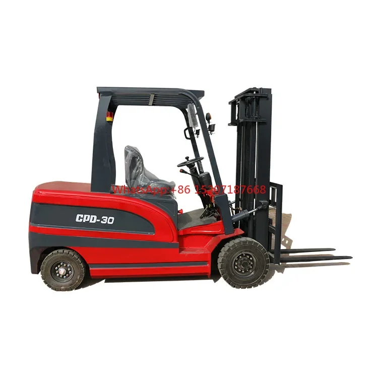 China High Quality Reach Truck 3 Ton Warehouse Small 4 Wheel Fork Lift Electric Battery Forklift With Shovel