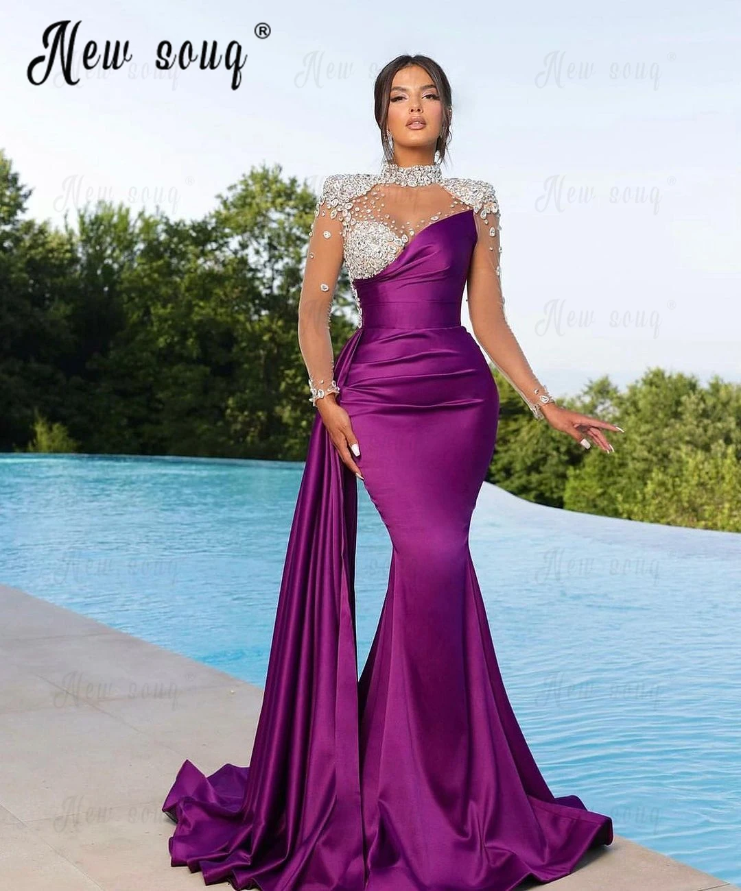 Vestido De noche De celebridades De lujo para mujer, Vestidos formales para ocasiones, tren lateral, Vestidos De fiesta De boda elegantes, Vestidos De Gala 2023