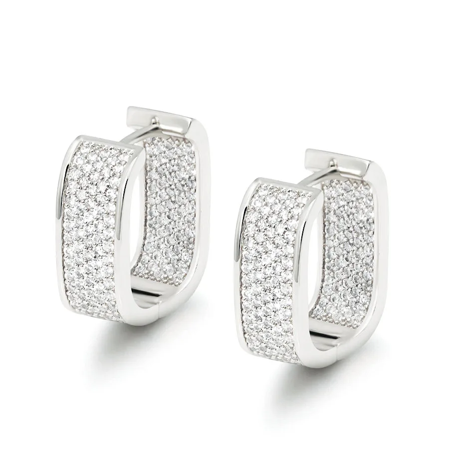 MxGxFam New Full Mircon Shiny Zircon Hoop Earrings For Women Fashion Jewelry AAA+ CZ Gold Color Good Quality