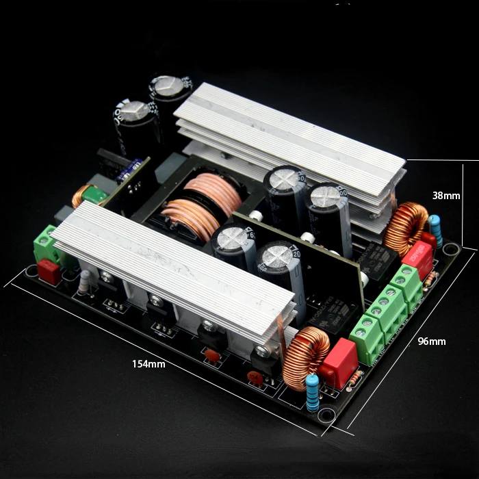 Плата стереоцифрового усилителя мощности с импульсным источником питания, защита мостового динамика 2x400 Вт