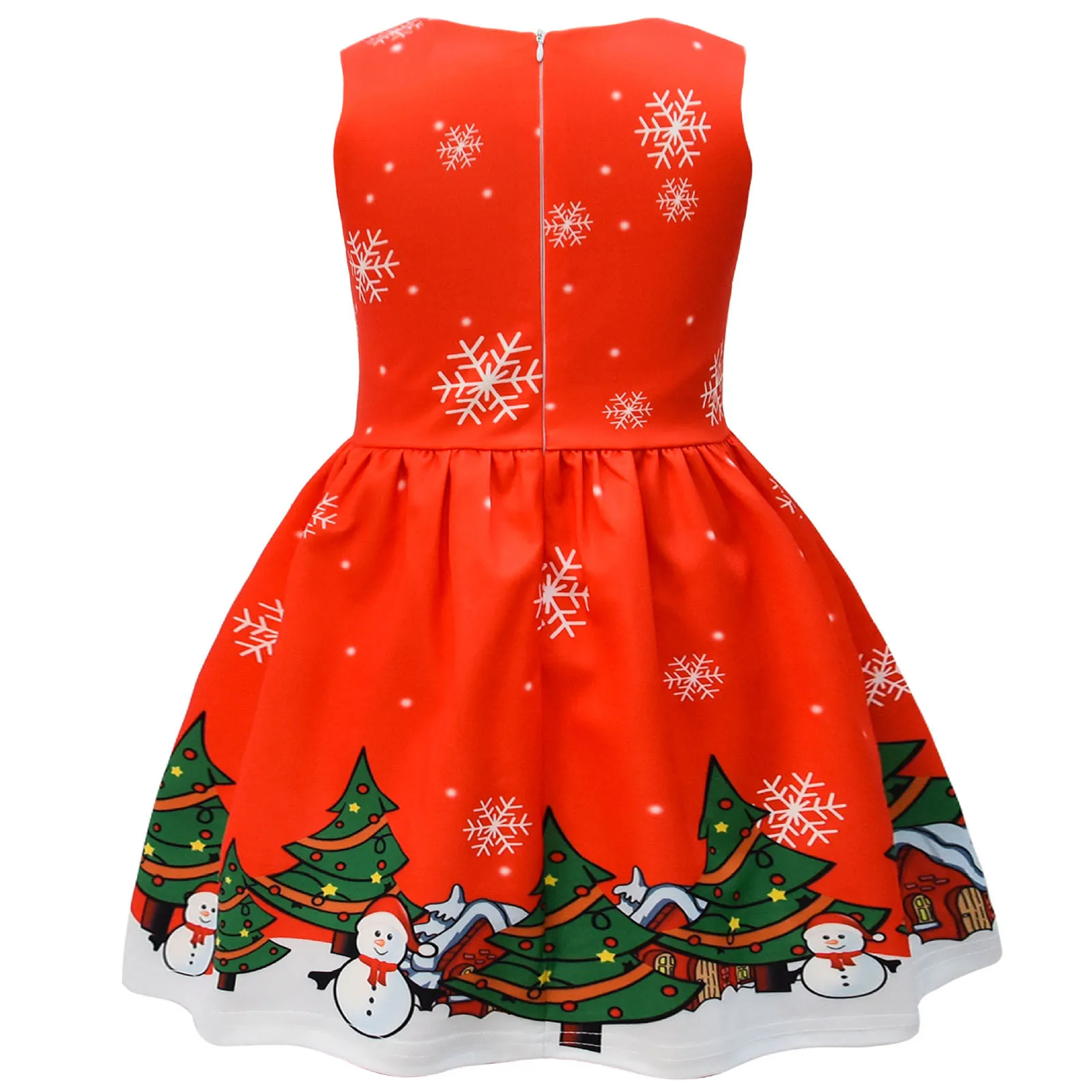 1-7 Years Kids Girls Christmas Dress Fancy Dresss Up Santa Snowman Christmas Dresses Festival Holiday Party Dress For Girls