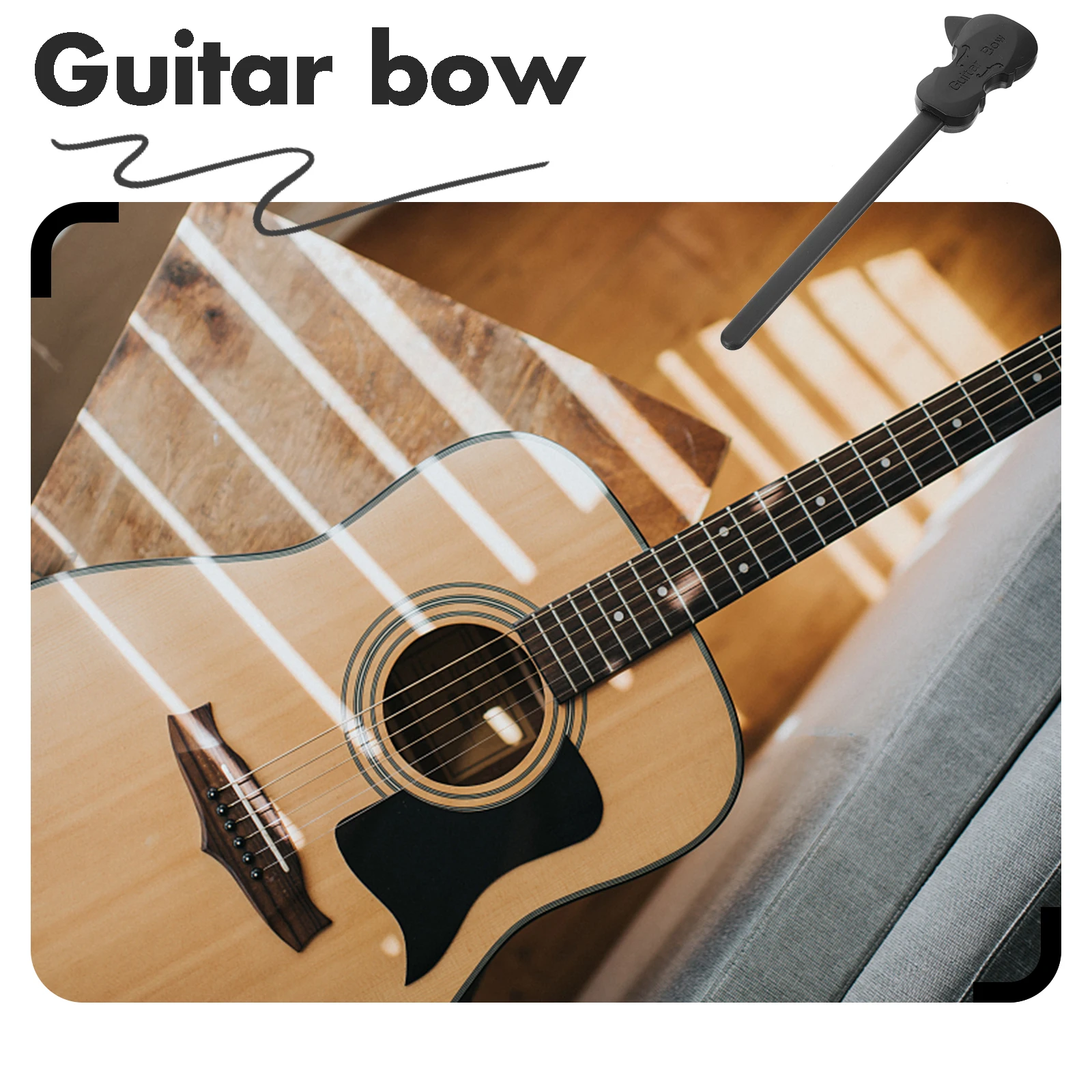 

Guitar Bow Real Ponytail Acoustic Electric Guitar Pick Accessories Tuning Paddle Folk Player Gifts Aluminum Alloy Durable Smooth