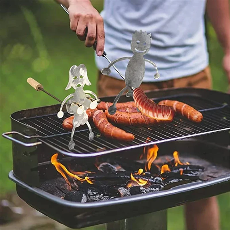 Steel Hot Dog/Marshmallow Roasters Funny Metal Craft Skewer Stick Barbecue Fork for Campfire Bonfire and Grill Novelty Women Men