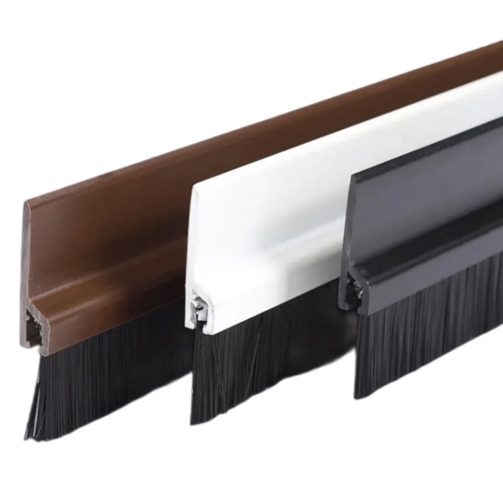 100CM Door Bottom Brush Seal Strip Insectproof Windproof Door Bottom Seal Strip Door Sweep Seals Soft Brush Home Hardware