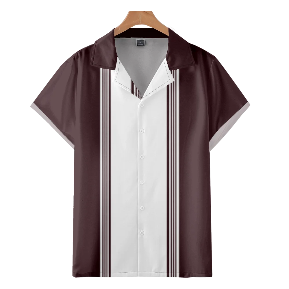 Chemise hawaïenne à rayures pour hommes, imprimé 3D, confortable, décontracté, à manches courtes, vêtements surdimensionnés, pour la plage