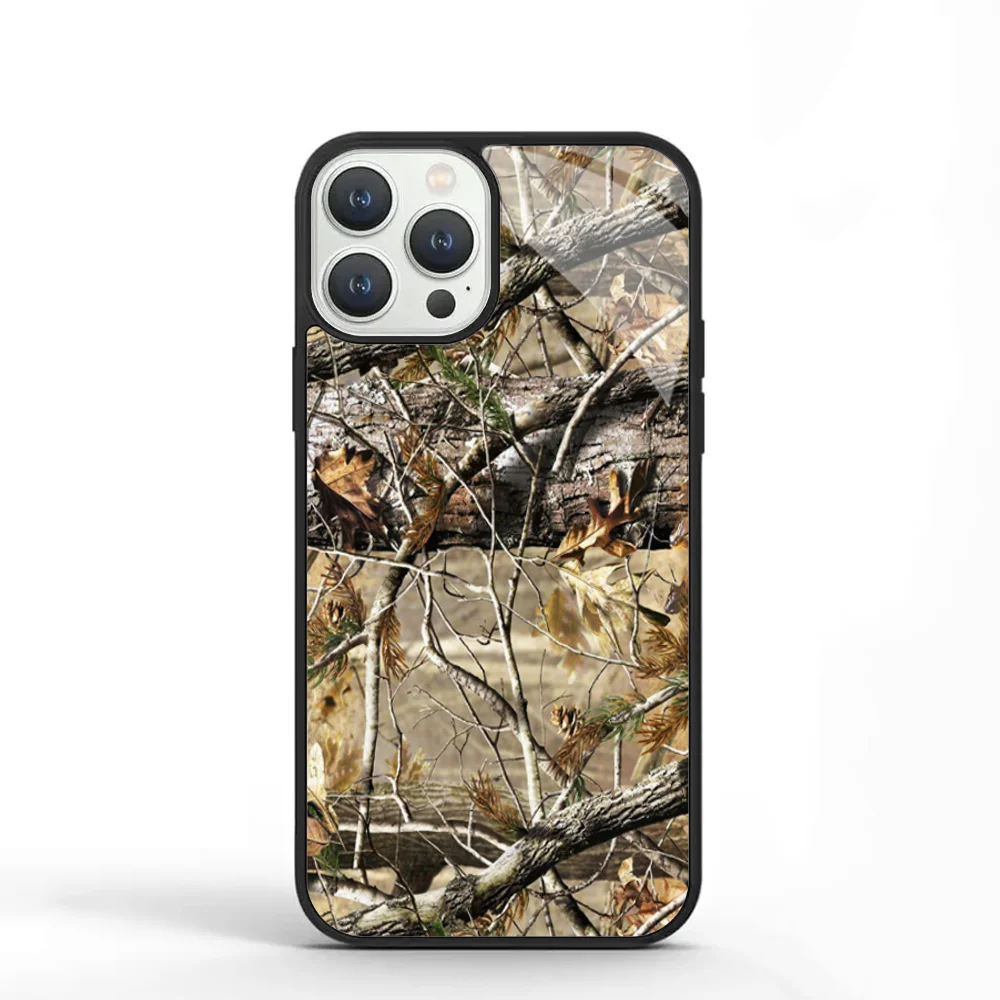 Камуфляжный чехол для телефона Real Tree для IPhone 11, 12, 13, 14, 15 Plus Pro Max, зеркальный акриловый чехол из ТПУ для ПК