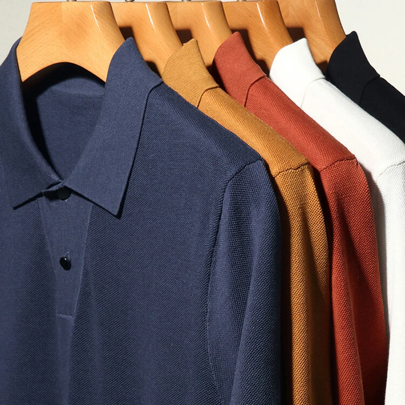 Short-sleeved shirt men's lapel summer new style cool feeling high-end tops half-sleeved polo shirt