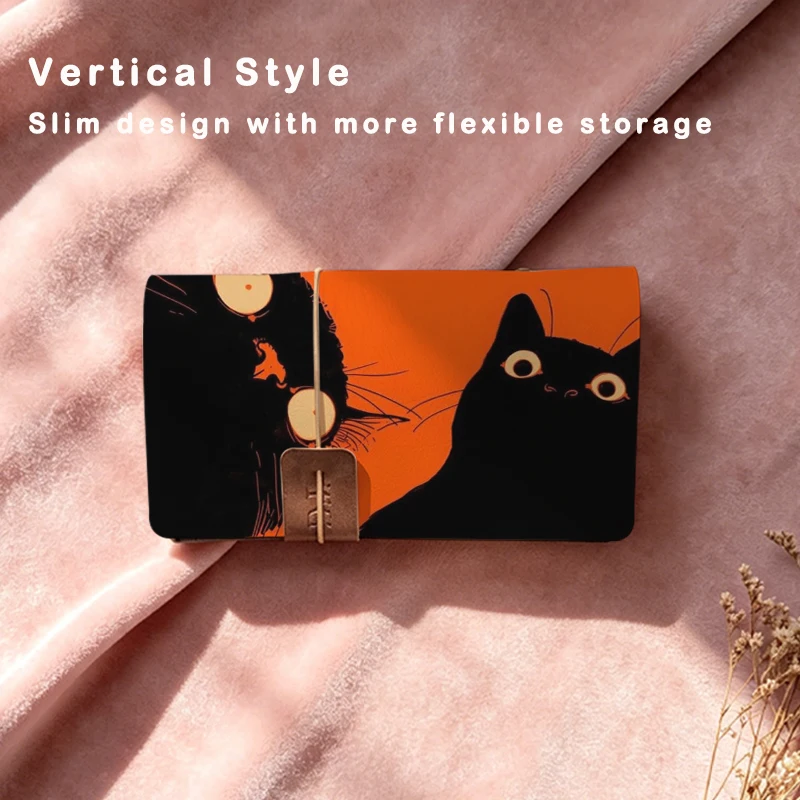 Cute Big Eyes Black Cat Refillable 6-Ring Photo Album 80 Pockets For Fujifilm Instax Mini Instant Film Birthday Gift For Cat Lov