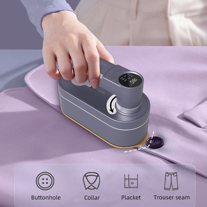 Handheld Steam Iron Electric Iron Home Use Mini Handheld Rotating Steam Iron Smart Display Screen 180° Rotation Garment Steamer
