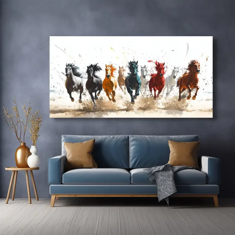 Frameless horse galloping art decorative painting poster, suitable for home decoration, office, room decoration, frameless