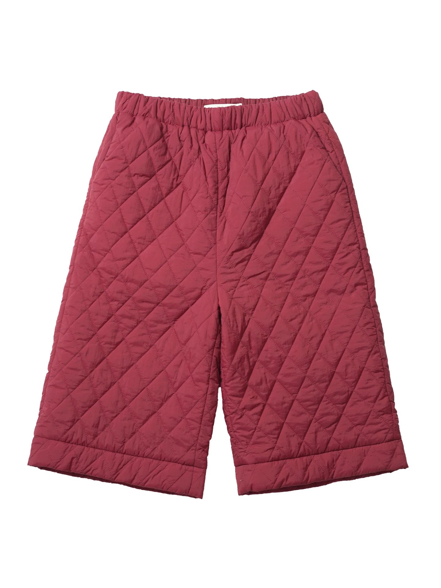 Shorts de algodão enchado borgonha imakokoni 2025 inverno nicho original-calças femininas casuais de comprimento médio e quentes 255272