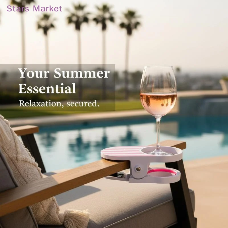 New  Clip-On Drink Holder - Secure Your Beverage Anywhere, Beach Chair Cup Holder With Clamp, Portable Cup Holder For Desk