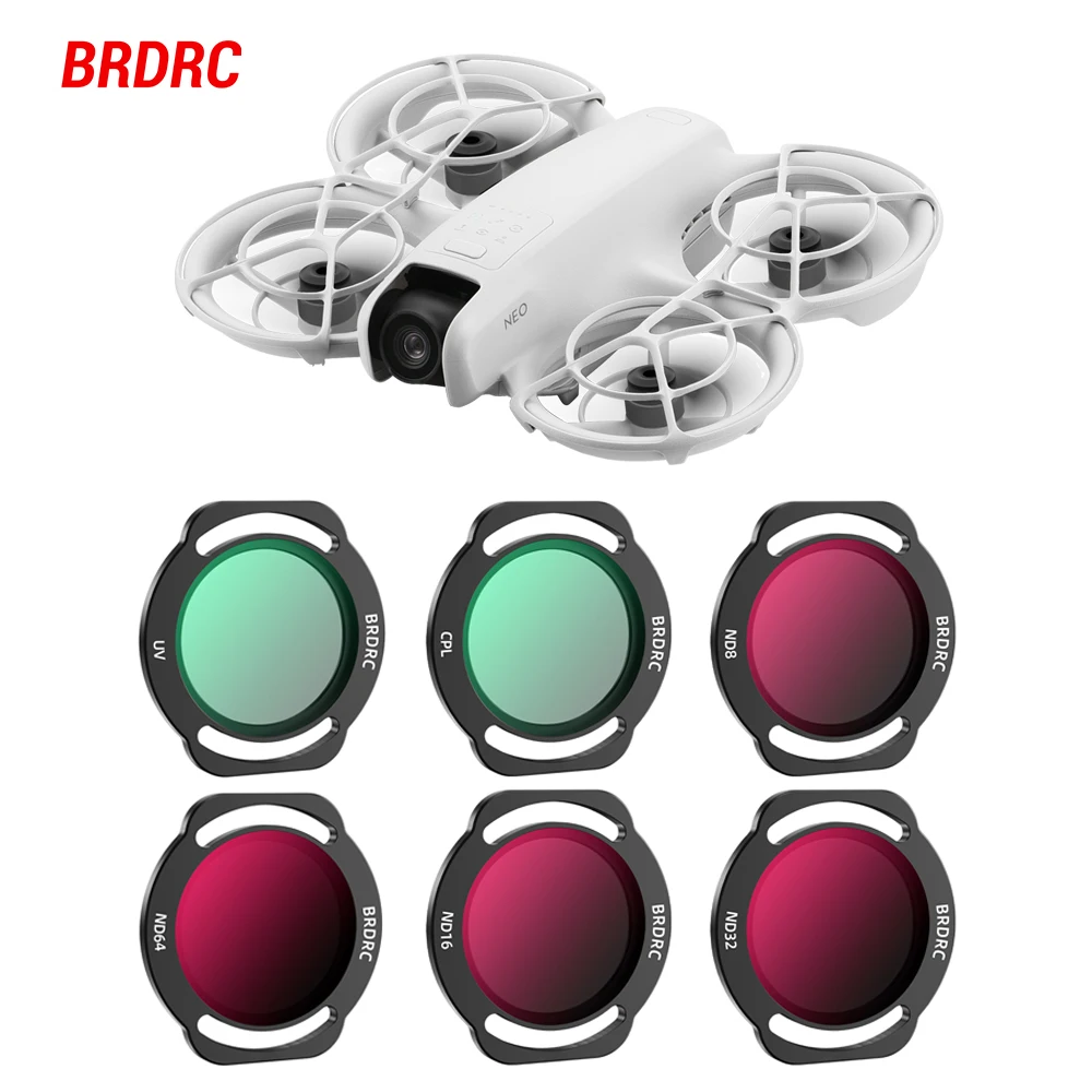 

BRDRC Lens Filters for DJI NEO UV CPL ND8/ND16/ND32/ND64 Neutral Density Set Drone Gimbal Lens Protector Photography Accessory